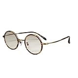 中宮虎熊商店 鯖江産 ブルーライトカット PCスマホメガネ セルロイド×チタン ラウンド KR-305 C4 (アンティークゴールド)