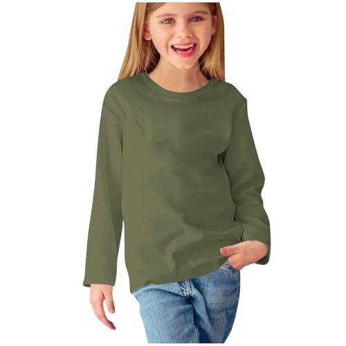 Long Sleeve Shirts for Girls Fashion Crewneck Tunic Top Trendy Kids Fall Plain Tshirt Cute Outfits Tween Clothes4