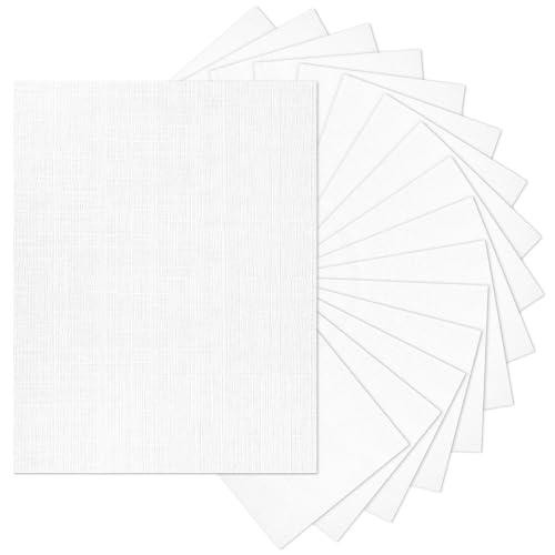 Linen Paper Textured Cardstock 8.5 x 11 White Goefun 80 lb Wedding Invitation Cardstock Linen Paper for Printing Invitations Arts & Crafts and Business Cards 100 Pack
