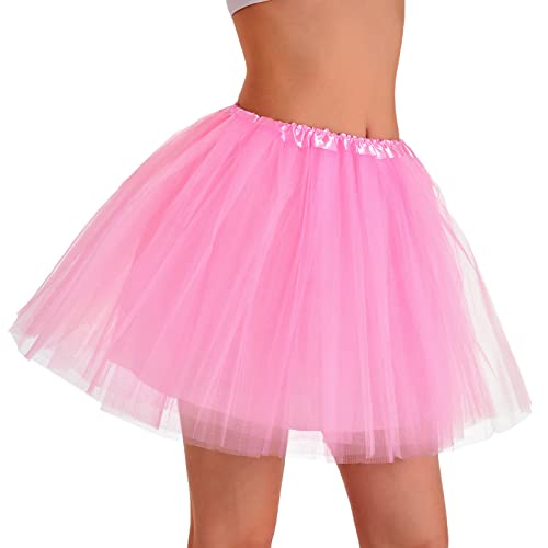 Phantomon Tutu Skirt Women's Teens Classic Elastic 4 Layered Tulle Ballet Tutu Skirt, Adult Size Non See-Through3