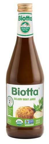 Biotta Organic Celery Root Juice - 100% Celery Juice Superfood For Kidney Support, Immune Support & Hydration - Good Source of Potassium (16.9 Fl Oz, Pk of 6)