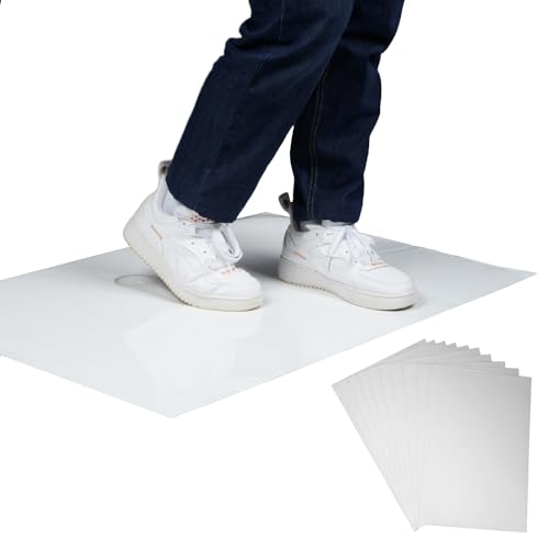 mopam 300 Sheets 24 x 36 Sticky Mats for Cleanrooms White Adhesive Mats (10 Pads of 30 Sheets) Walk Off Tacky for Laboratories Homes Construction Sites and More Remove Dust and Dirt from Shoes