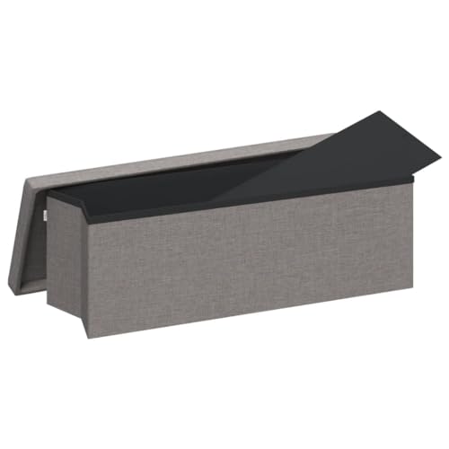 Banc de rangement pliable gris clair : le coffre gain de place idéal