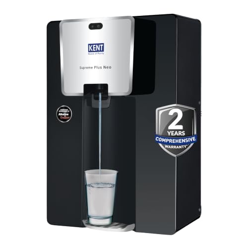 Image of KENT Supreme Plus Neo RO Water Purifier | 2 Yrs Comprehensive Warranty* | No Service Cost for 2 Yrs | RO+UF+UV+Alk+Cu+TDS Control+UV In-Tank | 8L | 20LP /Hr | Ideal For Borewell /Tanker /Municipal Water