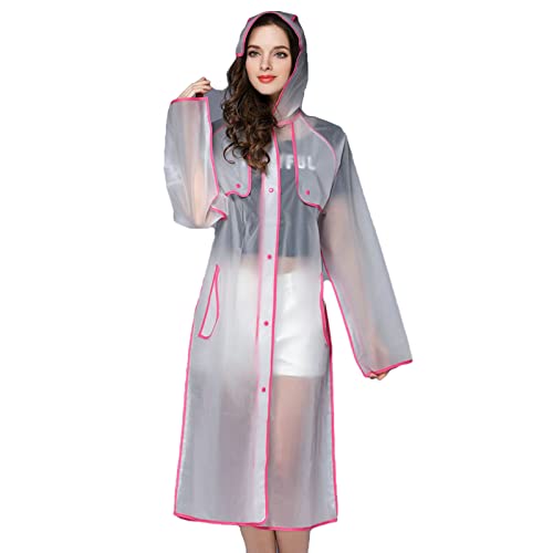 Rain Poncho Adult EVA Outdoor Rainwear Lightweight Raincoat for Camping, Hiking, Walking, Visiting Theme Park