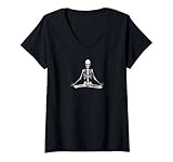 Photo Gallery donna meditazione meditare scheletro meditazione goth yoga new age maglietta con collo a v Photo Gallery donna meditazione meditare scheletro meditazione goth yoga new age maglietta con collo a v