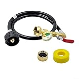 Ensemble complet inclus : ce tuyau adaptateur de recharge de propane de 0,9 m est livré avec un capuchon de protection et un ruban d'étanchéité, offrant tout ce dont vous avez besoin pour une connexion sûre et efficace.