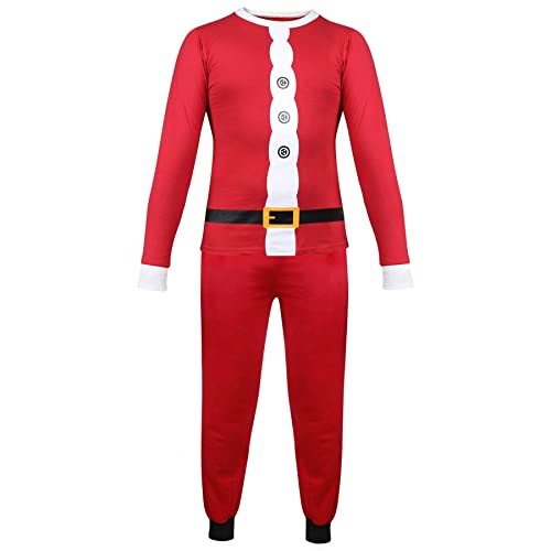 Pyjamas Noël enfants rouge manches contrastées ensemble homewear fêtes 2-13 ans - 2