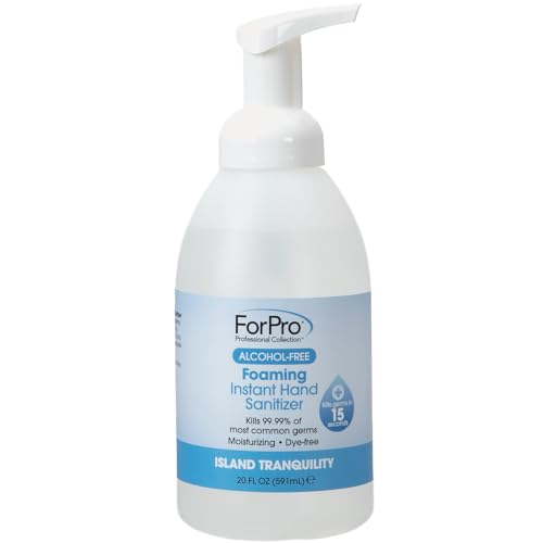 Image of ForPro Alcohol-Free Foaming Instant Hand Sanitizer, 20 Fl Oz (Pack of 6) - Moisturizing, Dye-Free Formula, Island Tranquility Scent