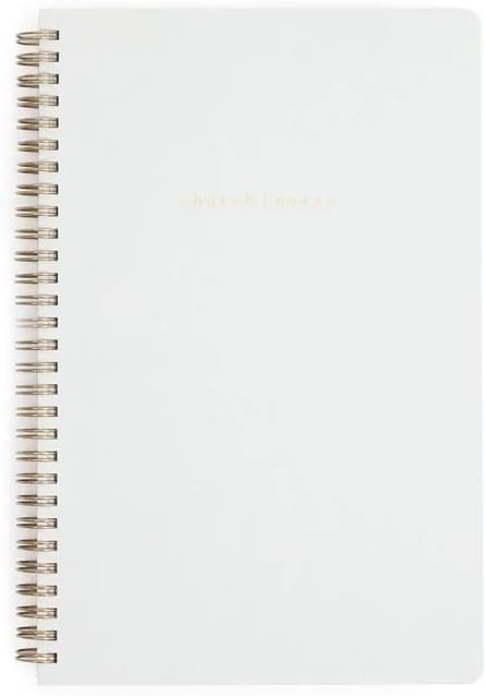 Notebook Journal, Dove Grey with Gold Foil Details, Bible Journal, 150 Pages Sermon Notes Notebook, Christian Journals, Christian Gifts for Church Members, Bible Study Group, Church Families