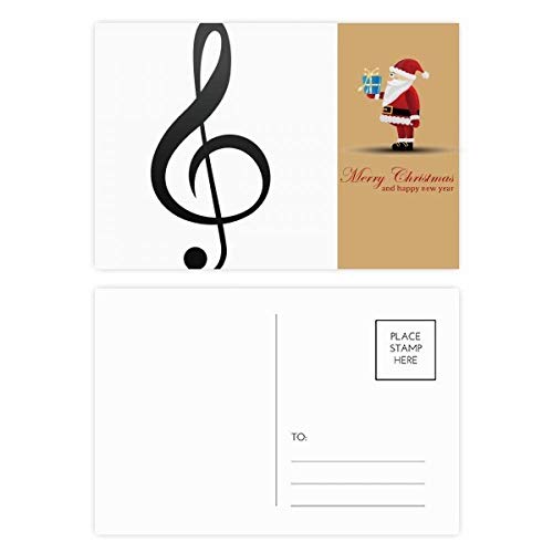 Cartes postales clé de sol motif Noël blanc élégant collection Black Music carton haut de gamme