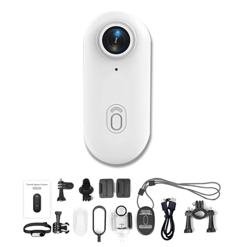 Genérico GoSnap - 4K Thumb Action Camera, Gosnap Camera, Go Snap Body CAM, Thumb Cameras, HD 1080P/4K Pocket Action CAM, Wearable Necklace with 360° RotationSpring Clip, Mount Anywhere (White*4k)