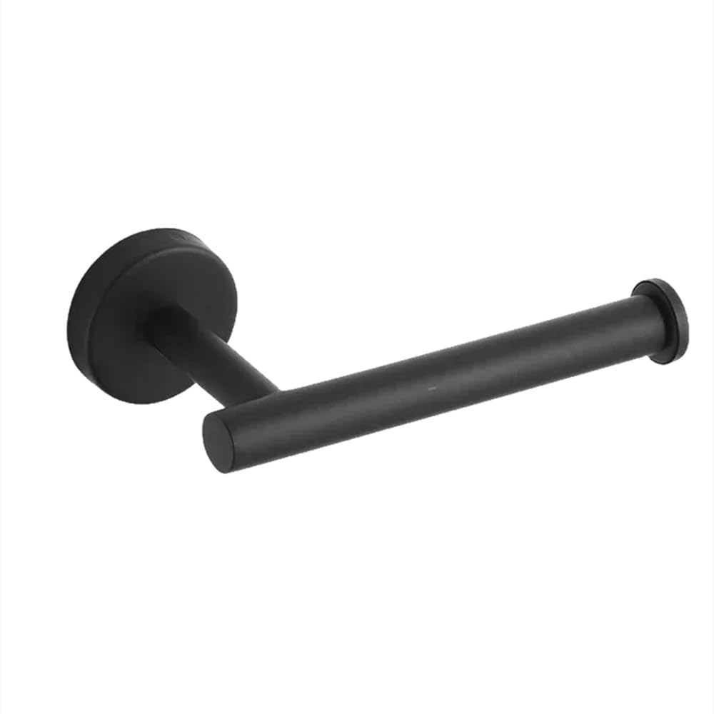 LCANALLYMS Wall hooks, Coat Hook Bathroom Hooks Wall Mount Matte Black Hardware Set Stainless Steel Towel Bar Ring Paper Holder Bath Accessories(Black Paper Holder)