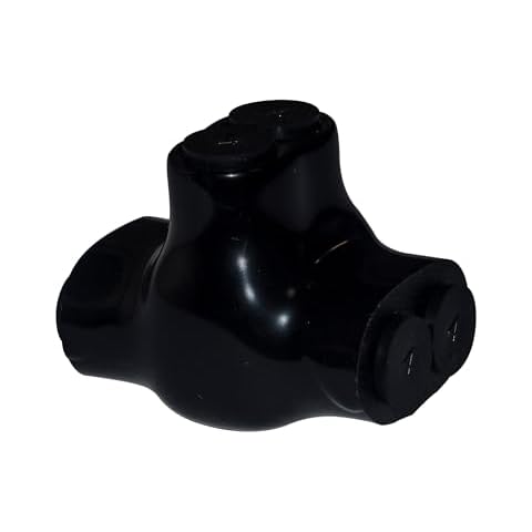 Select Black Insulated Dual Entry Splice Electrical Connector, Multi Port Cable Connectors, 4-14 Wire Range, Slotted Allen Hex, Pre-Filled with Oxide Inhibitor, Rubber Vinyl Coating, SEL-IC2D-4. Cover