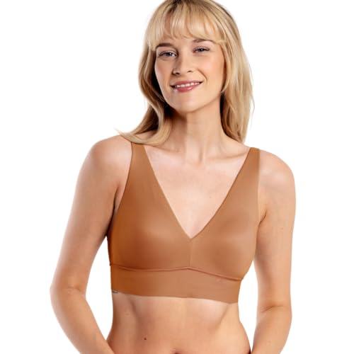 Image of Floatley Cozy Wireless Plunge Bra for Women, Buttery Soft Comfort Seamless Everyday Bra with Embedded Pad