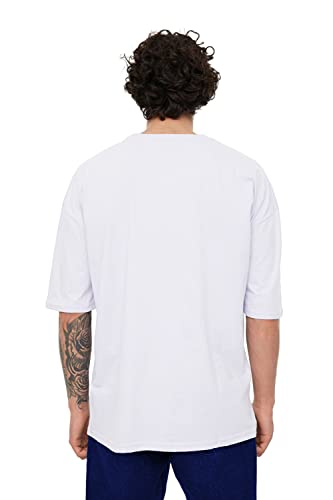 Image of Solid Baggy & Dropshoulder Oversized T-Shirt for Men