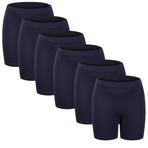 RieKet Girls Bike Cartwheel Shorts for Girls Toddler Under Dress Dance Short Kids Biker Shorts Navy Blue 6 Pack 9-10 Years