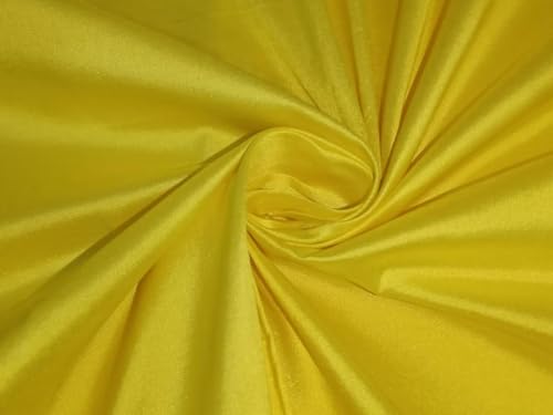 Soie dupion jaune citron 137 cm DUP291 pour robe de mariée et rideaux