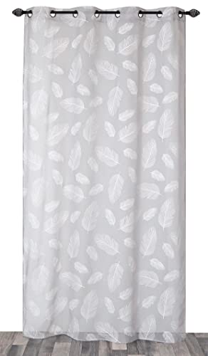 Atout Ciel Eyelet Curtain 140 x 240 cm Grey Ready to Hang, W 55.1" x L 94.5" (1 Panels) - Image 2