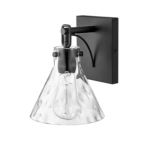 ML Lighting | Barlon Collection | 20001-MB | 1 Light Wall Sconce in Matte Black Finish with Clear Water Glass Shade | Versatile Design That adds High-End Texture and Elegance to Your Bathroom by ML Lighting - Used condition - Image 4