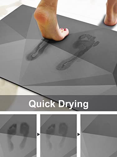 Homlab Bathroom Bath Mat Rug, Diatomaceous Earth Water Absorbent Rubber Backed Non-Slip Bathroom Floor Mat Carpet Square Cool Thin Washable Quick Dry For Shower Tub Bathtub Indoor Door (40 x 60cm) - Image 4