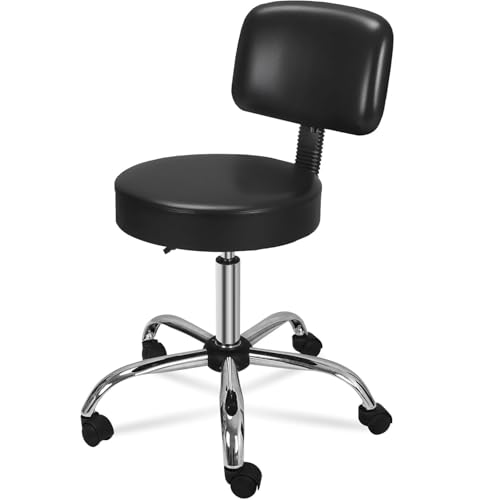 ZENY Adjustable Round Rolling Stool with Wheels,...