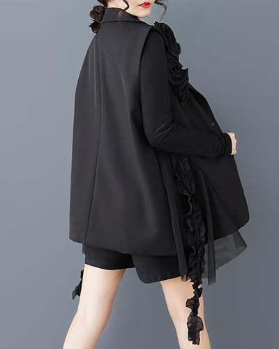 ellazhu Women's Vest V-neck Button Down Solid Tulle Sleeveless Straight Hem Casual Stylish GZ418 A2