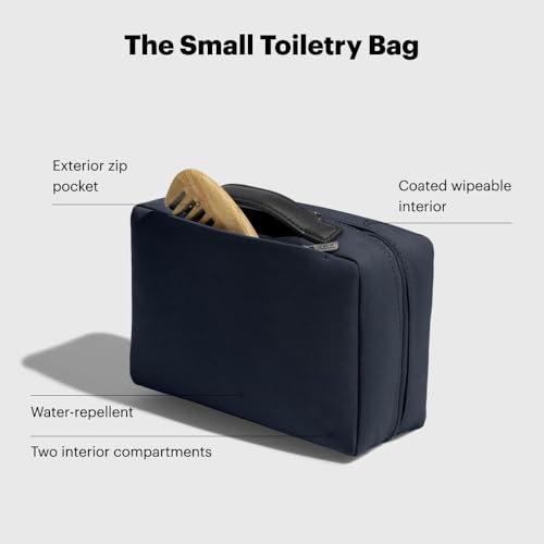 Away Small Toiletry Bag, Travel Essentials Organizer with Mesh and Clear Pockets, Waterproof, Easy to Clean, Compact Travel Pouch, Jet Black2