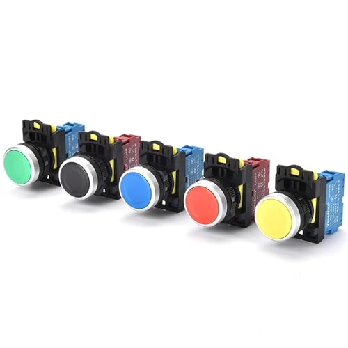 Interrupteur 1NO/1NC LA36M bouton bleu plastique instantané à impulsion