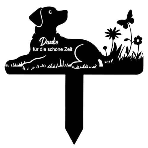 Wondramble Grabstein Hund für Draußen,grabschmuck Hund wetterfest,gartenstecker,gedenktafel,Edelstahl...