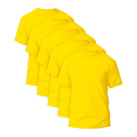 Pack of 5 Boys Classic Short Sleeve T-Shirt - 100% Cotton Kids/Children Plain Crew Neck Basic Top, Lightweight, PE, Active Tees Cover