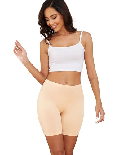 Image of voenxe Cotton Bike Shorts Women Underwear,Short for Under Dress Anti Chafe