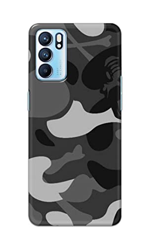 Image of Printed Hard Back Cover Case for Oppo Reno6 5G | Oppo Reno 6 5G Back Cover (Army Pattern) -1302