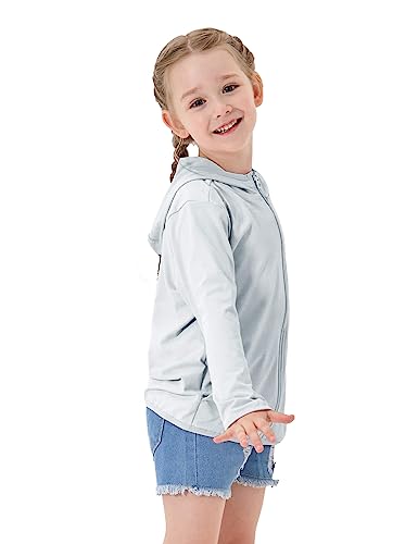 Image of TAGIHOO Kids Active Zipper Sun Protection Jacket Boys Girls Hooded Cooling Shirt Pockets Fishing Running Outdoor
