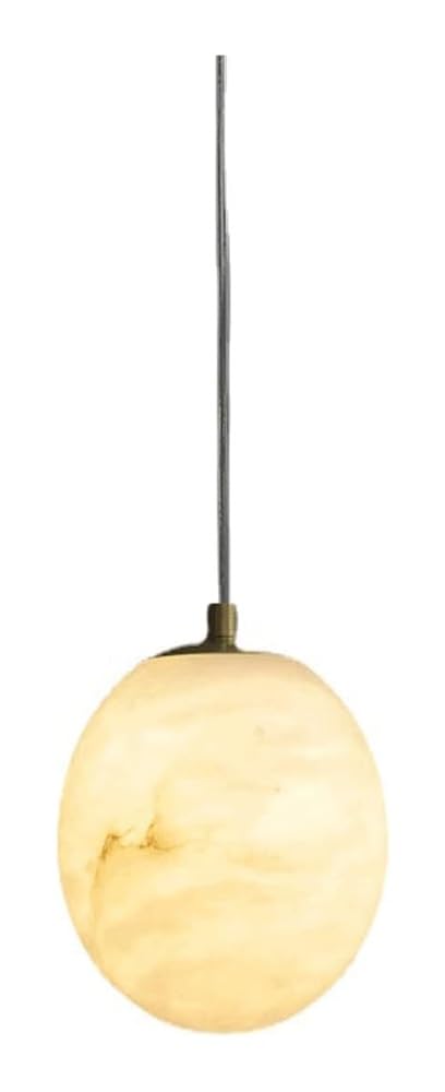 Lustre en pierre naturelle MI-NI 300 avec abat-jour sphérique en marbre et LED