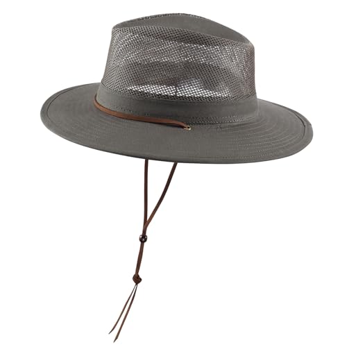Image of Home Prefer Cotton Summer Fedora Hat Wide Brim Sun Hats for Men Women UPF 50+ Sun Protection Cap for Fishing Hiking