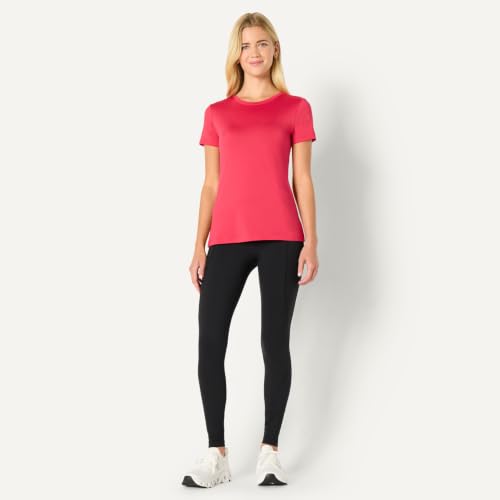 Image of Amazon Essentials Women's Active Quick Dry Tech Stretch Short-Sleeve V-Neck T-Shirt, Moisture-Wicking, Pack of 2
