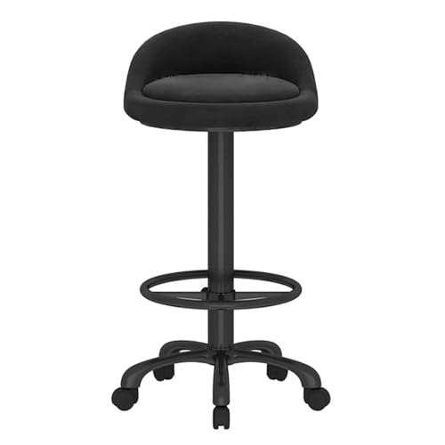 Baodiale Taburetes de Bar giratorios de Terciopelo Ajustables, Modernos y tapizados con Respaldo ergonómico y reposapiés for Cocina, Bar y Comedor.