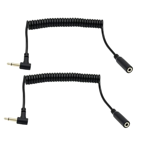 Cable de extensión mono 3.5mm ángulo recto 2 piezas miniatura 1
