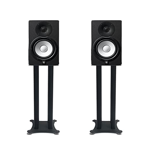 FPIGSHS 2pcs Metalico Soportes para Altavoces Negro, Soporte Suelo para Monitor/Altavoz de Estudio, Altura de 40-70cm, para Estanterías y Altavoces Envolventes (Size : 55cm) Cover