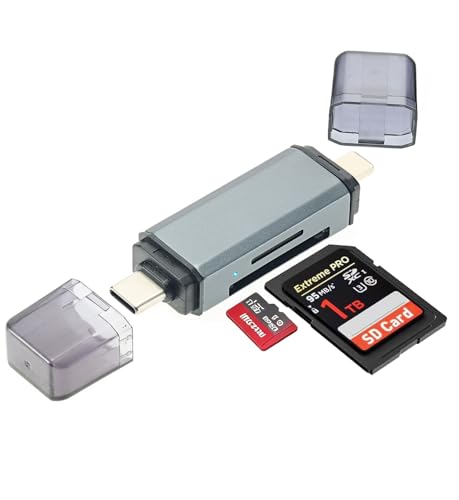 SD Card Reader for iPhone iPad USB C SD Card Adapter Memory Card Readers for Digital Camera Adapters Support SD Micro SD Plug and Play