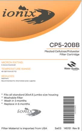 Image of IONIX Pleated Water Filters for Whole House Water filteration, Tank Water Filter /Tank Filter for Overhead Tank, Upto 1 micon Filteration Rating (IONIX Pleated filteration System)