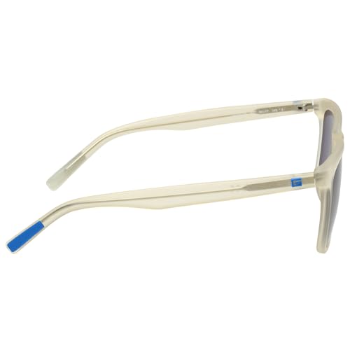 Image of Guess|Transparent Full Frame Square Sunglasses|100% UV Protected (Uv 400) Blue Lens|Men's|Large|GU00024 26V 56 S