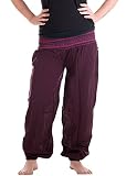 Vishes - Sommer Chino Haremshose aus Baumwolle mit super elastischem Bund - handgewebt - Alternative Bekleidung für Damen