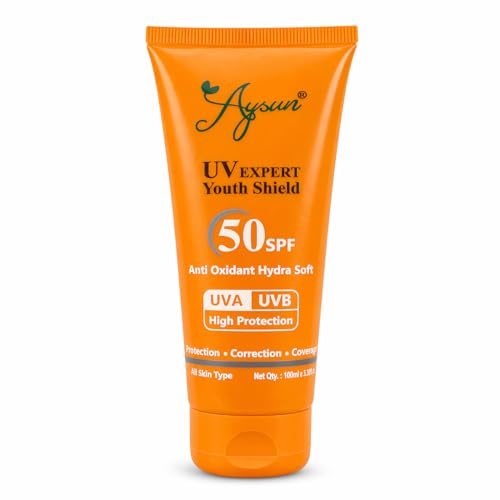 Image of Aysun SPF50 Ultra Light Lotion, Brightens and Moisturises skin with Niacinamide & Vitamin E,- Water & Sweat Resistant, No White Cast, Normal, Oily, Dry Skin Types, Oil Free -100 Gm