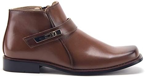 Jazame Majestic Men's 38901 Ankle High Square Toe Casual Dress Boots, Brown, 6.5 | Image 1