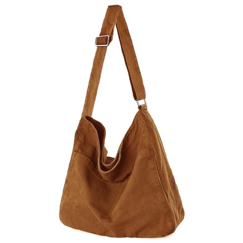Image of KAMEILONG Canvas Crossbody Shoulder Bag Casual Hobo Bag Travel Tote Bag Messenger Bags Cute Large Purse for Women