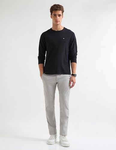 Image of Arrow Sport Men's Textured Pure Cotton T-Shirt