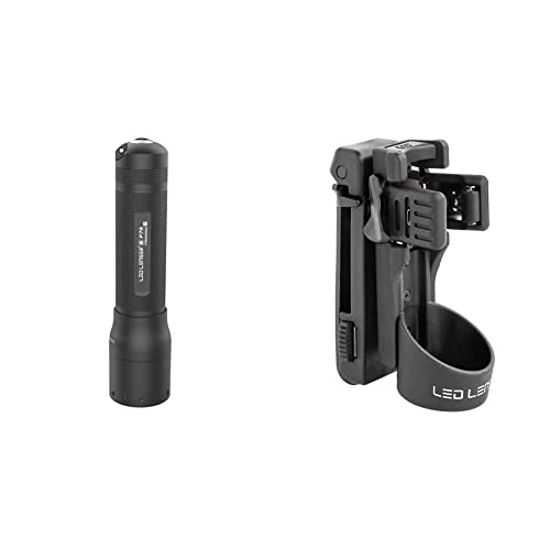Ledlenser Linterna de bolsillo LED P7R, 1000 lúmenes, recargable con batería de litio 18650, haz de luz de 210m & Tactical Professional Holster Type B, adecuada