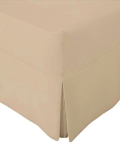 R&Z Extra Deep Non Iron Percale 180 Thread Count Fitted Valance Sheet Pleated (Latte, Super King) โ image 1